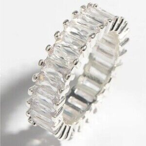 Cubic Zirconia silver tone Ring size 7